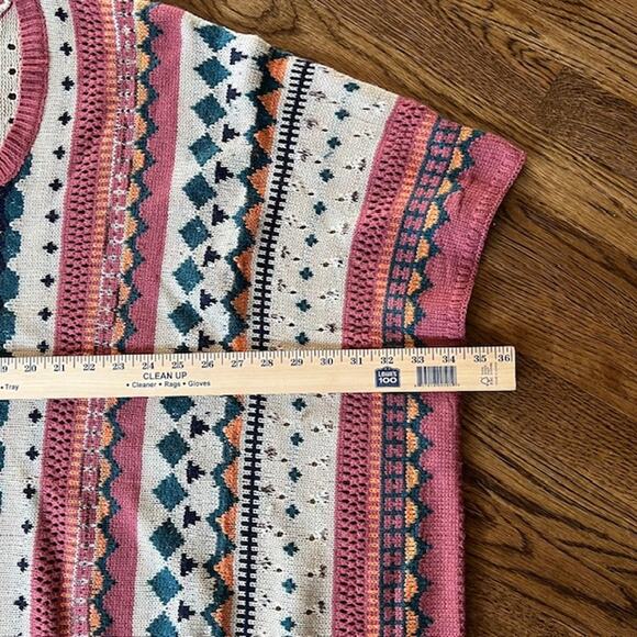 Easel Poncho Sweater Womens M Oversized Colorful Fringe Boho Southwestern - Picture 8 of 8